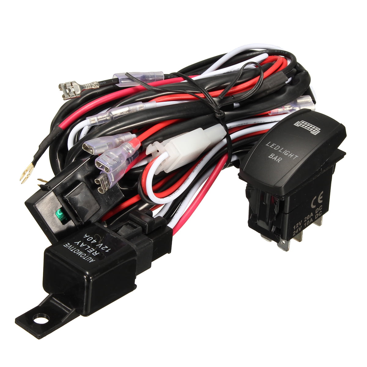 car laser rocker switch wiring harness led light bar 5 pin relay